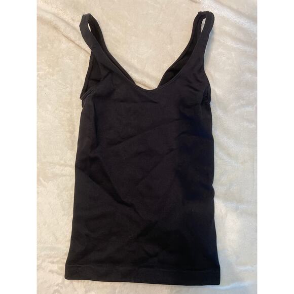 UNDERWHERE Built-In Padded Bra Shapewear Tank Top Size XL Black V Neck - Picture 4 of 5